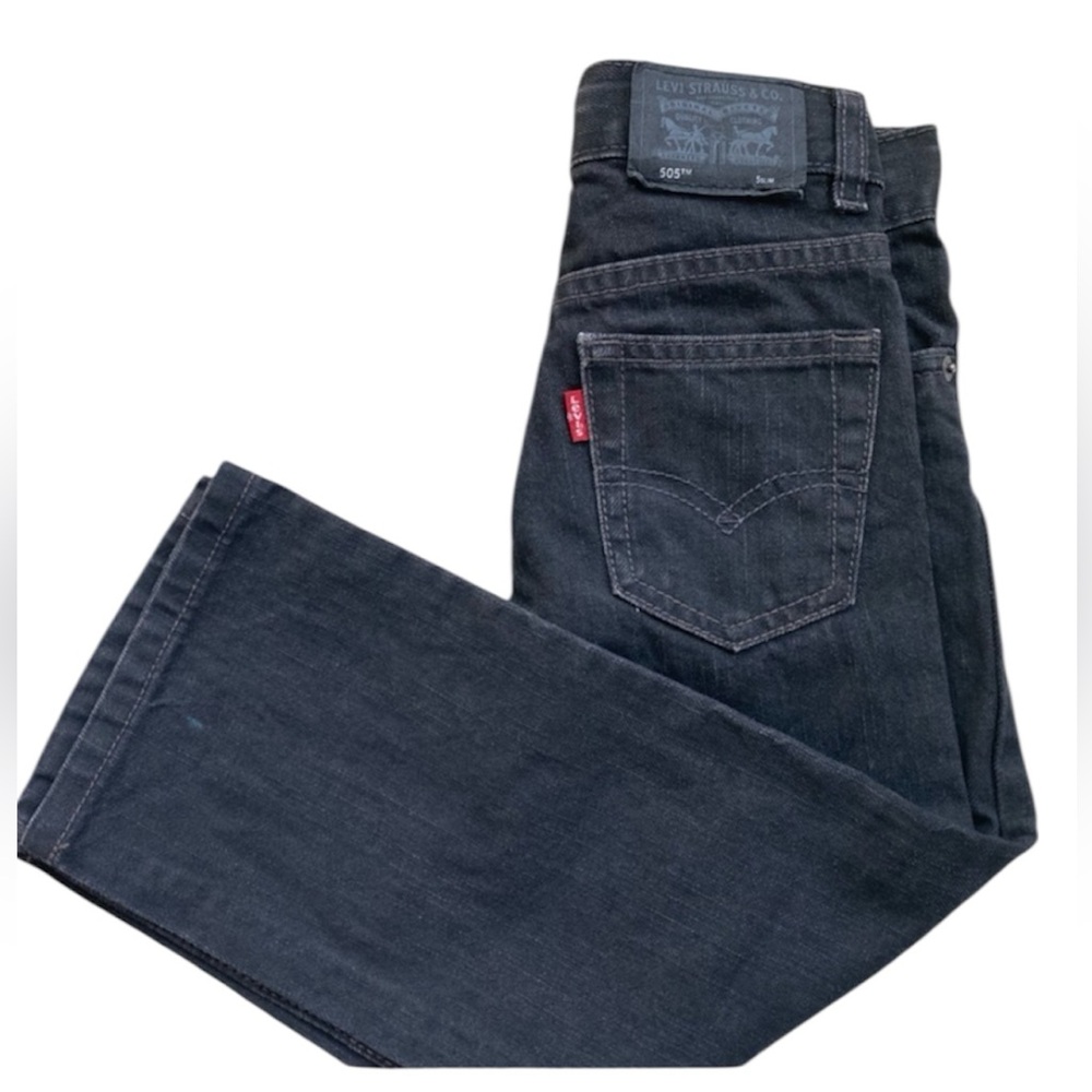 Levi's 505 Black Jeans Boy's Size 5 Slim